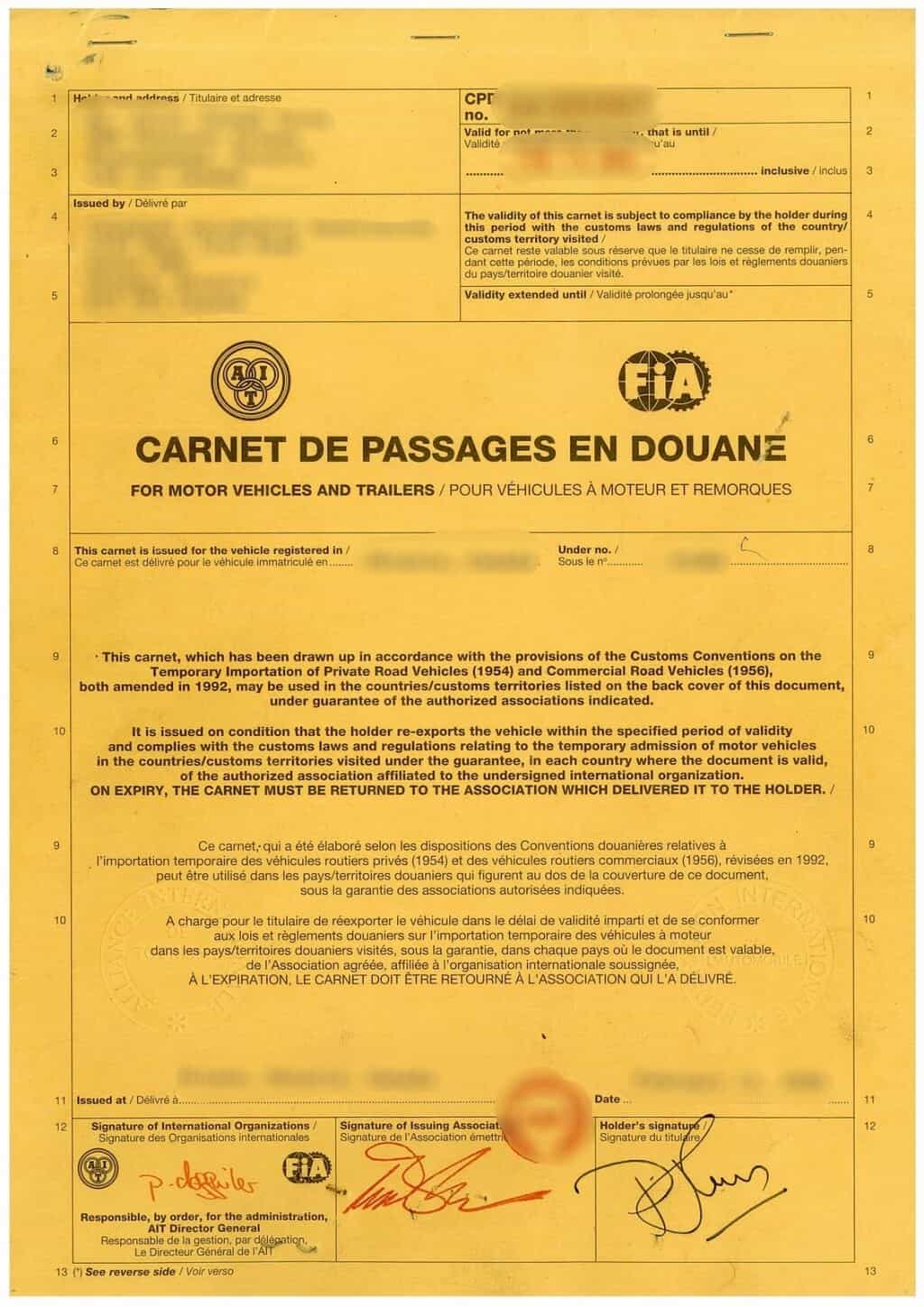 Carnet De Passage Cpd Malàisia 8023