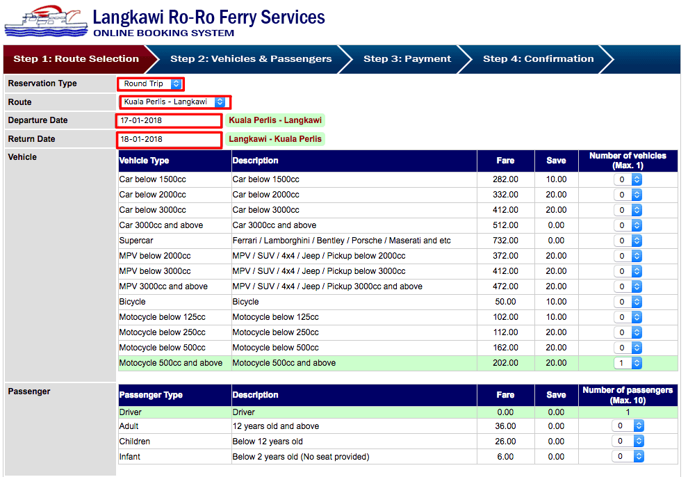 tiket feri langkawi online