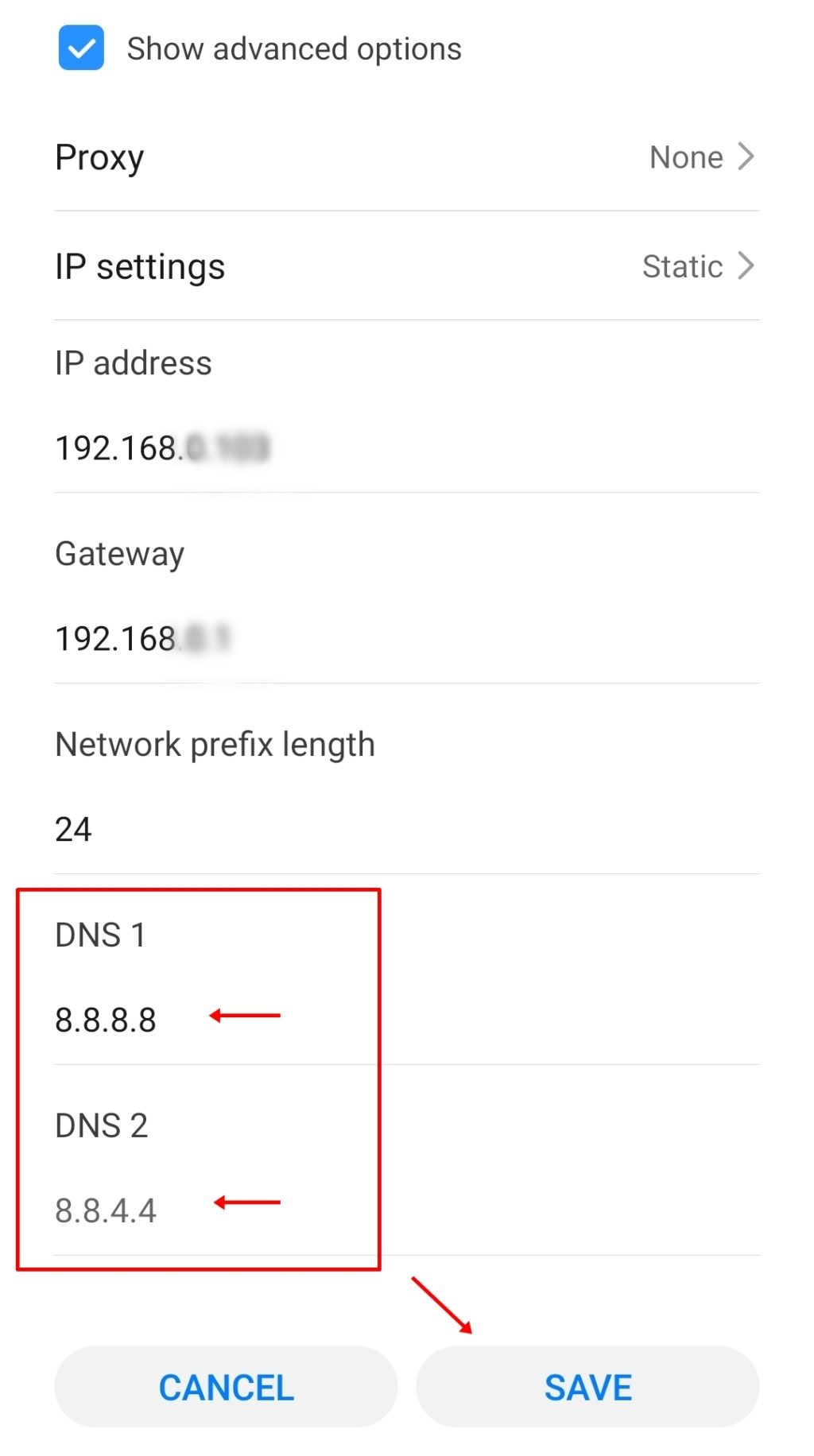 Add Google/Custom DNS Manually (Without App)