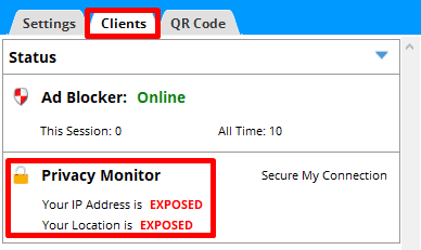 Why Connectify's Privacy Monitor Is Showing I'm Exposed?
