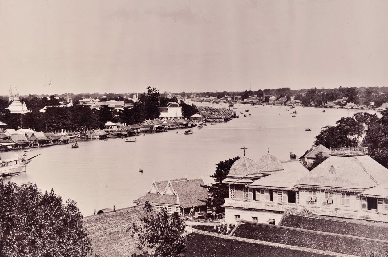 View of the Chao Phraya river in Bangkok 1890s