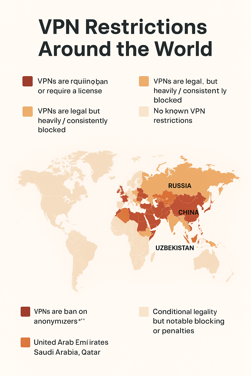 VPN restrictions around the world.